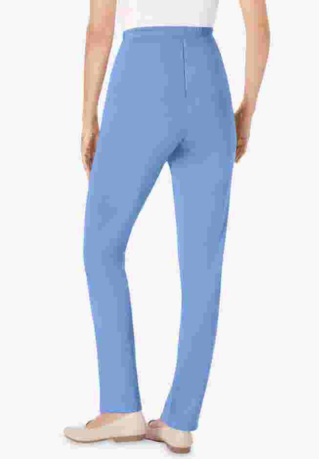 Womens Plus-Size Soft Knit Hassle-Free Pull-On Elastic-Waist Pants image number 1