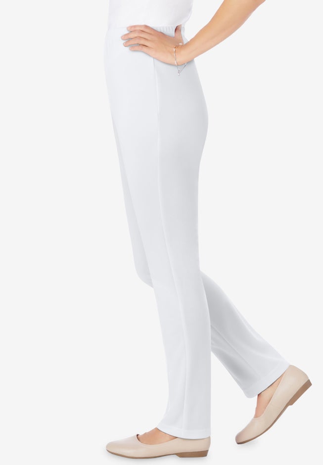 Knit Hassle-Free Pull-On Elastic-Waist Pants image number 2