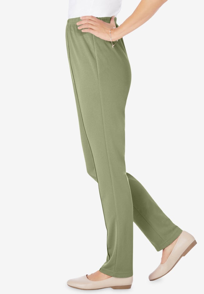 Knit Hassle-Free Pull-On Elastic-Waist Pants image number 2