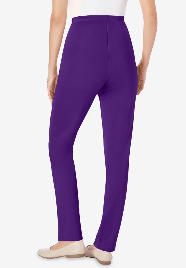 Knit Hassle-Free Pull-On Elastic-Waist Pants image number 1