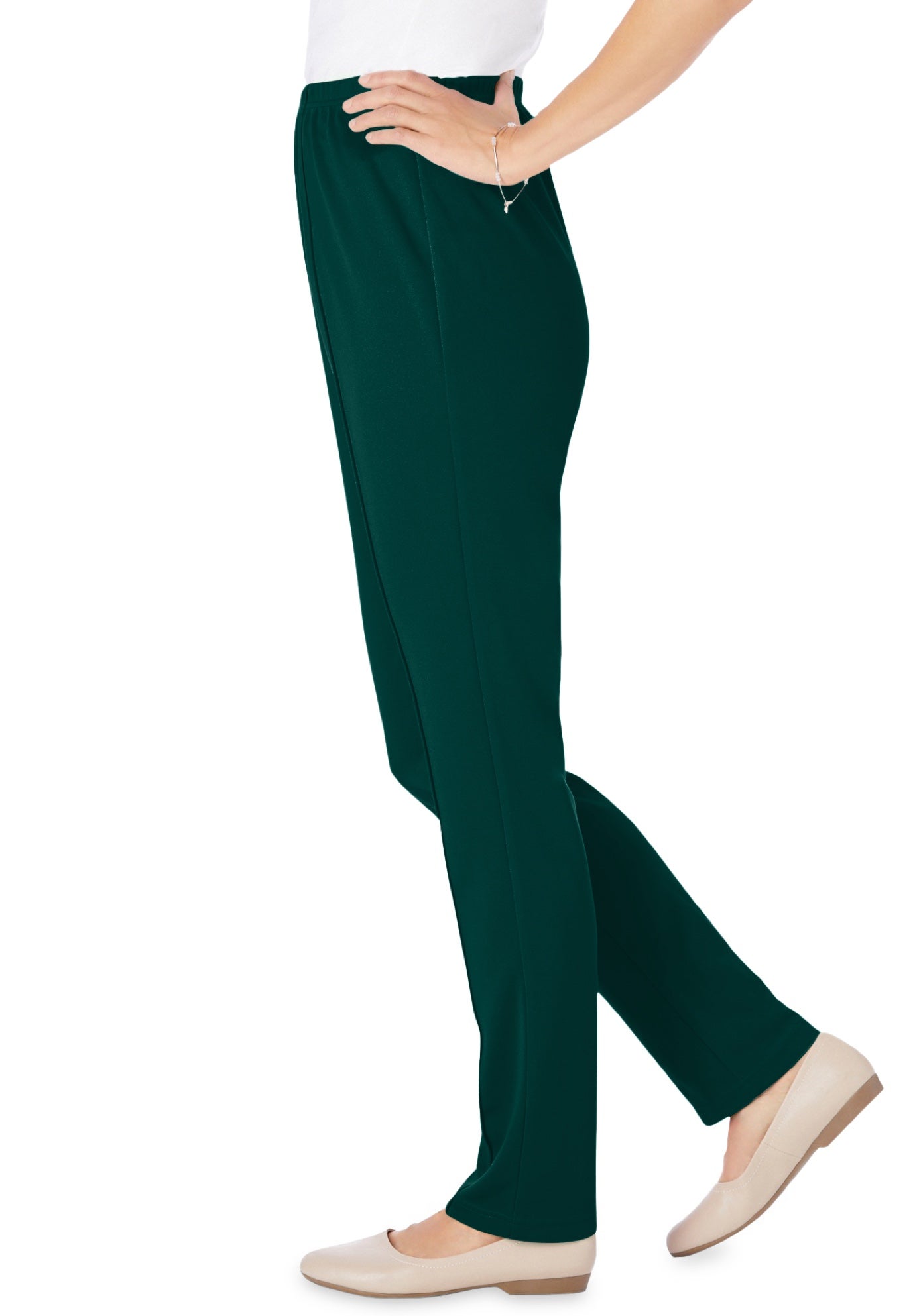 Knit Hassle-Free Pull-On Elastic-Waist Pants image number 2