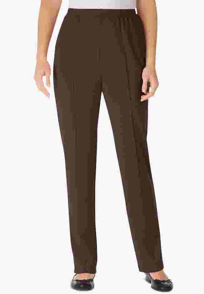 Women’s Plus-Size Soft Knit Hassle-Free Pull-On Elastic-Waist Pants image number 0