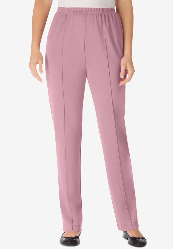 Knit Hassle-Free Pull-On Elastic-Waist Pants image number 0
