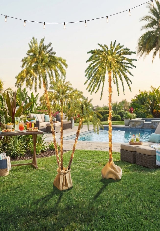 6'H Pre-Lit 3-Branch Palm Tree image number 6
