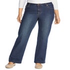 Stretch Denim Wide-Leg Five-Pocket Jeans image number null