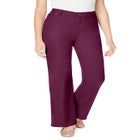 Stretch Denim Wide-Leg Five-Pocket Jeans image number null