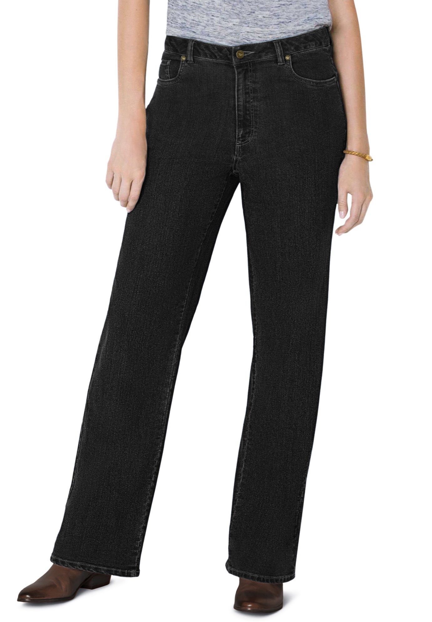 Stretch Denim Wide-Leg Five-Pocket Jeans image number 0