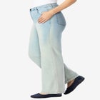 Stretch Denim Wide-Leg Five-Pocket Jeans image number null