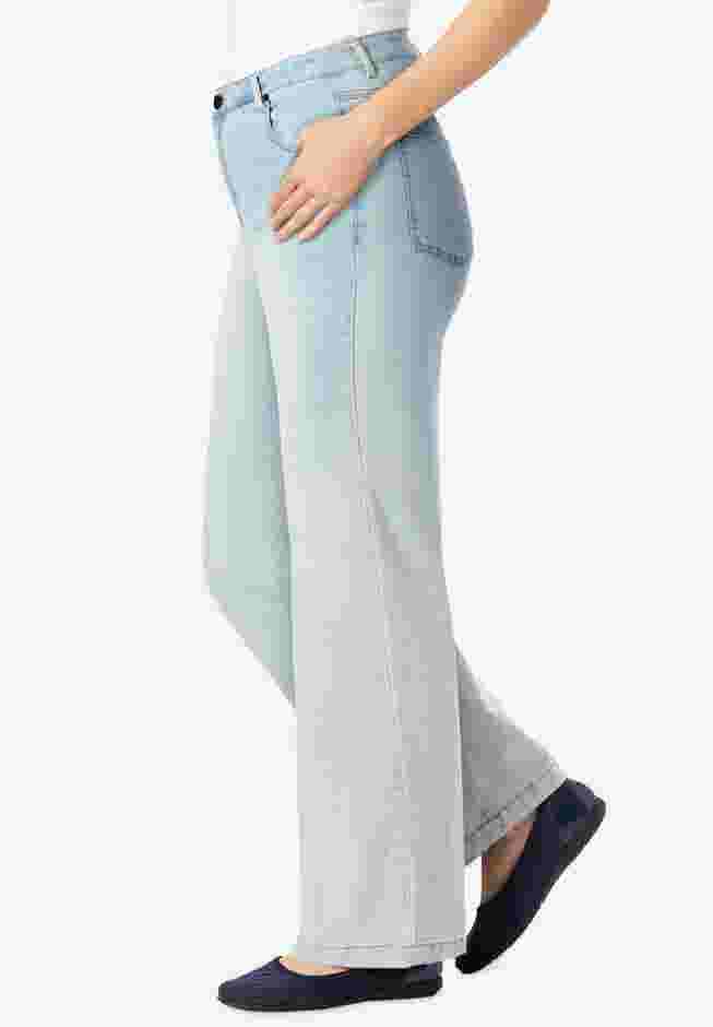 Wide-Leg Stretch Denim Jean image number 2