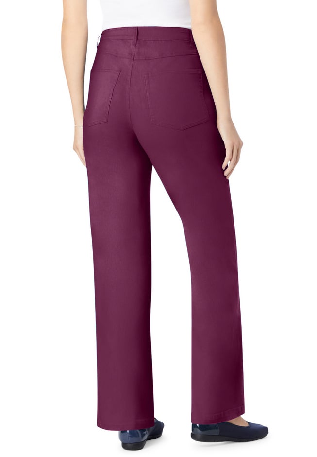 Stretch Denim Wide-Leg Five-Pocket Jeans image number 1