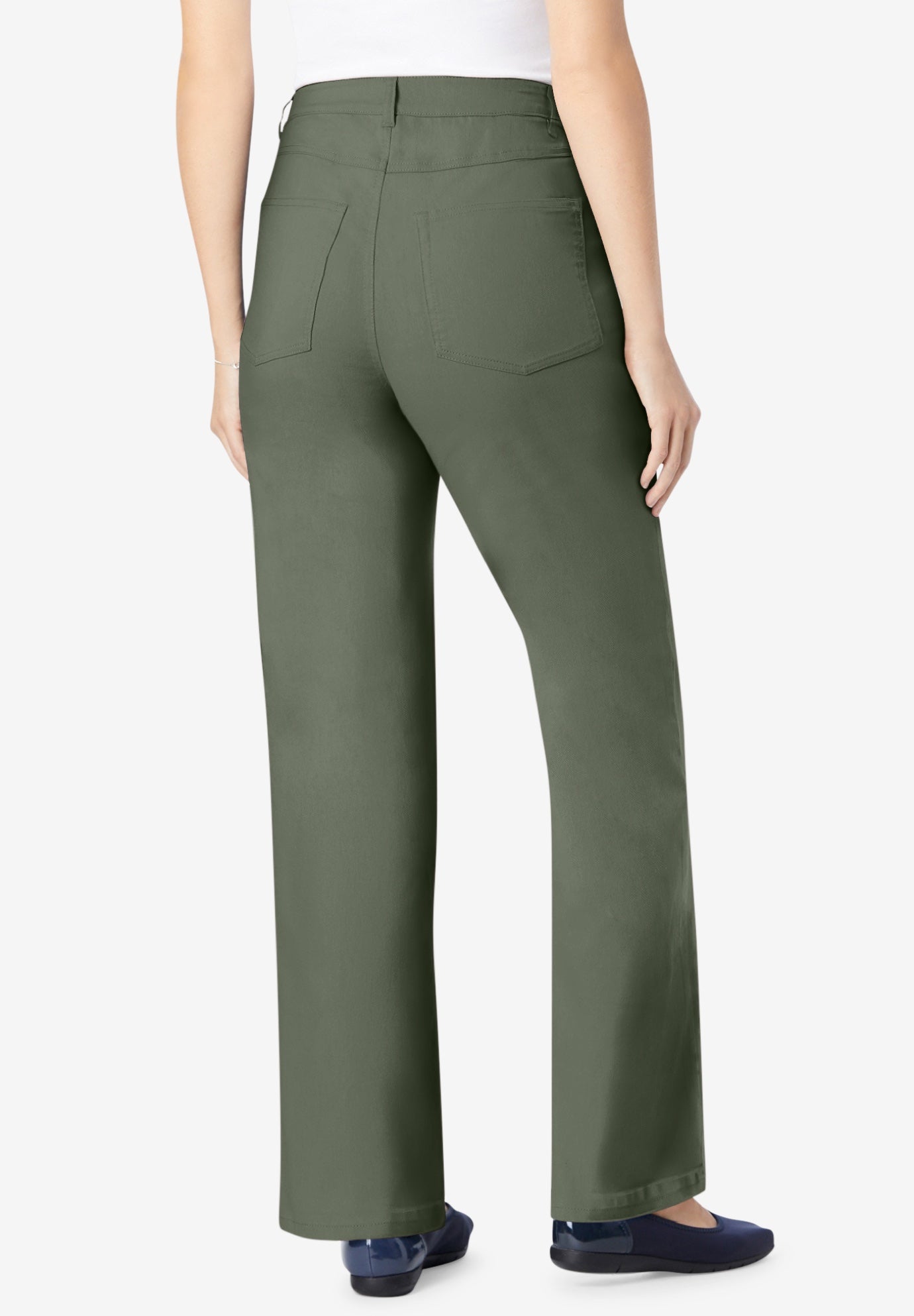 Stretch Denim Wide-Leg Five-Pocket Jeans image number 1