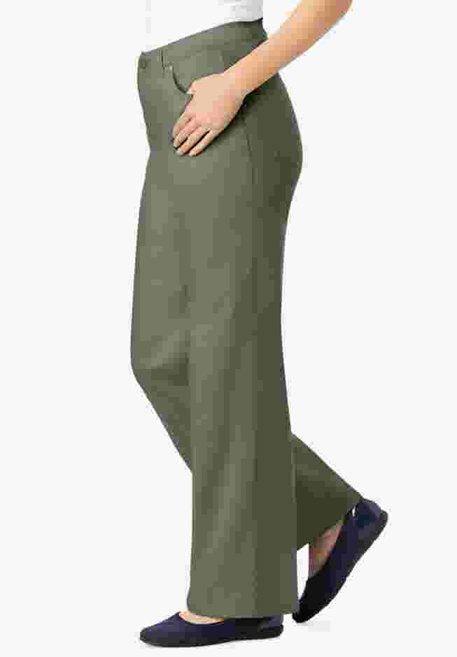 Wide-Leg Stretch Denim Jean image number 2