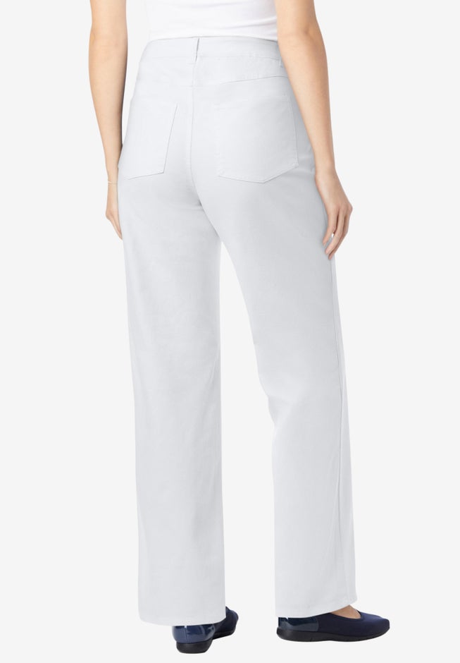 Stretch Denim Wide-Leg Five-Pocket Jeans image number 1