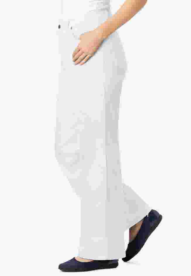 Women's Plus-Size Stretch Denim Wide-Leg Five-Pocket Jeans image number 2
