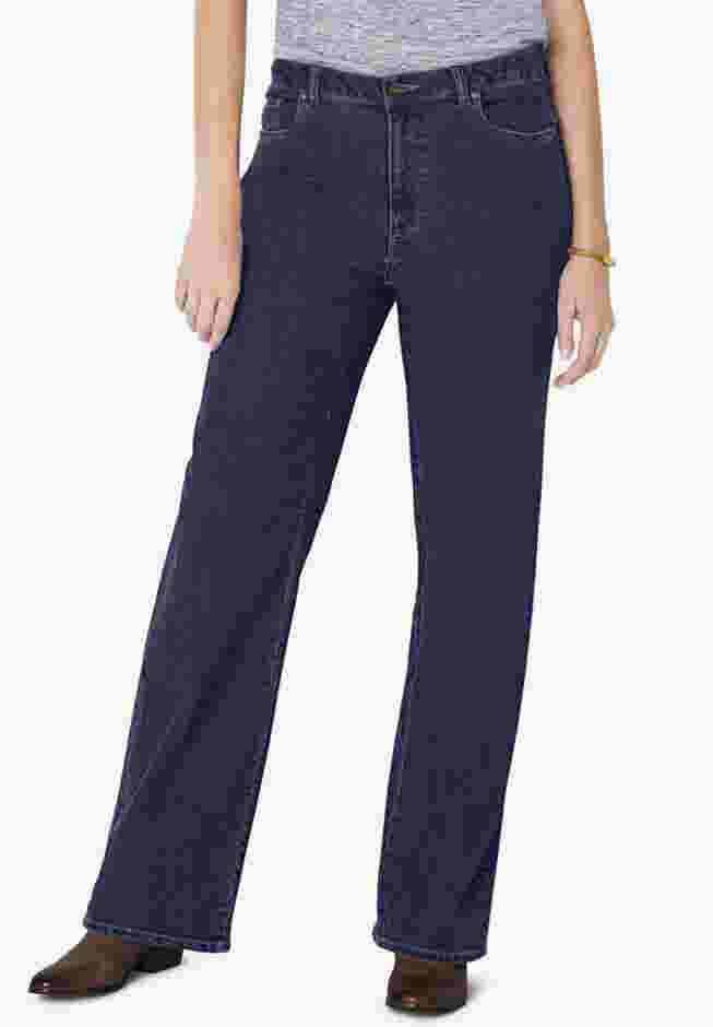 Wide-Leg Stretch Denim Jean image number 0