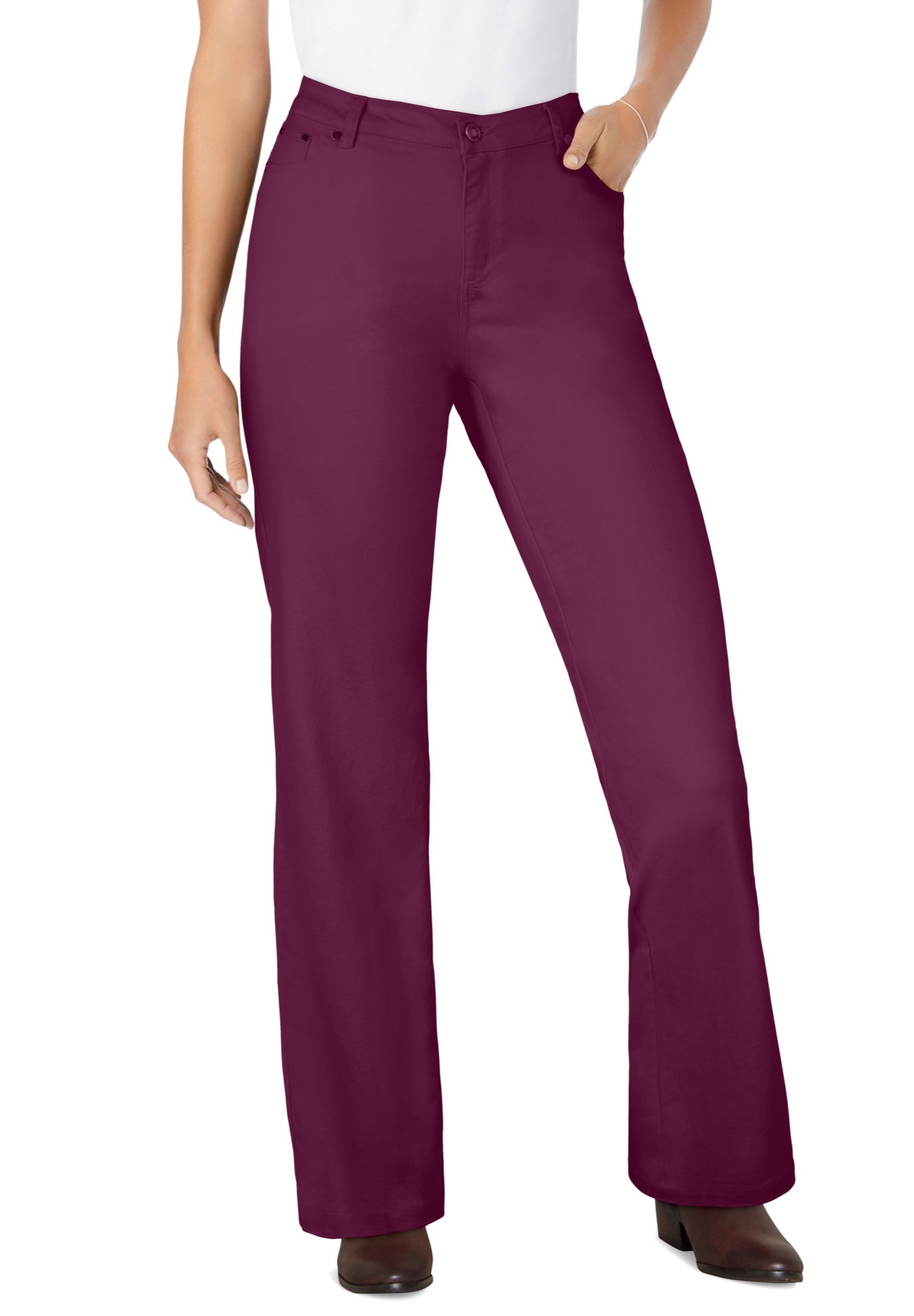 Stretch Denim Wide-Leg Five-Pocket Jeans image number 0