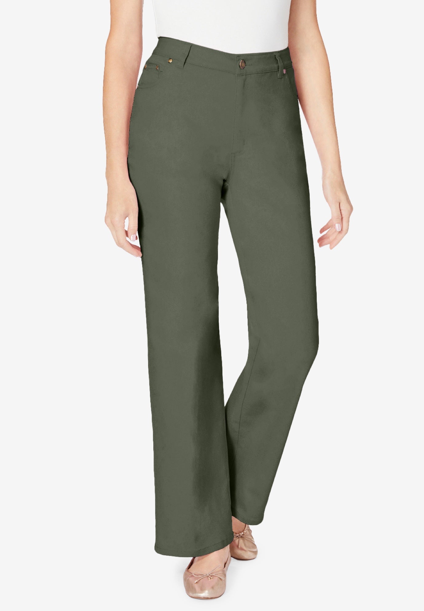 Stretch Denim Wide-Leg Five-Pocket Jeans image number 0