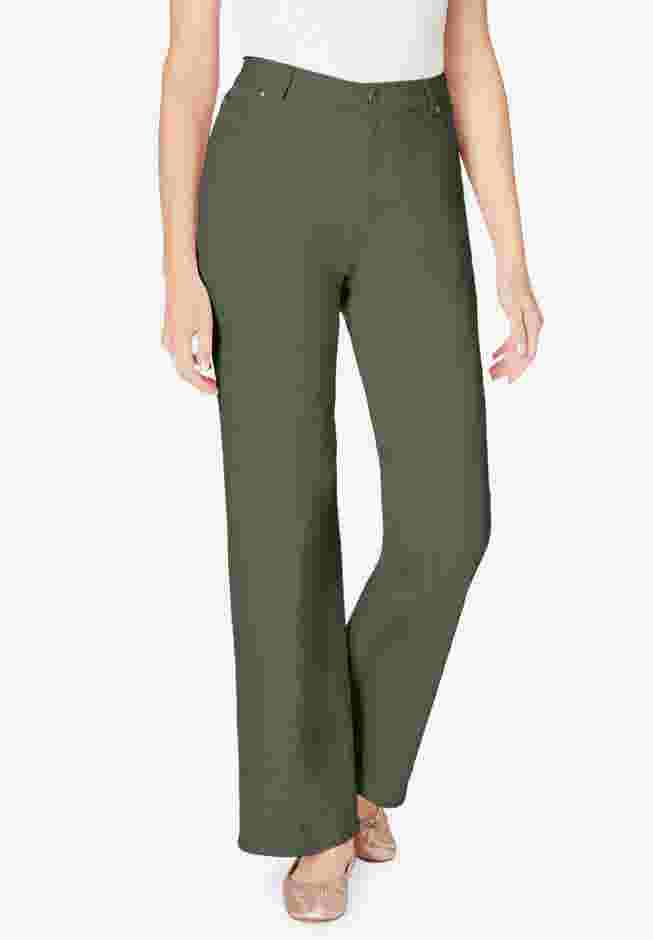 Wide-Leg Stretch Denim Jean image number 0