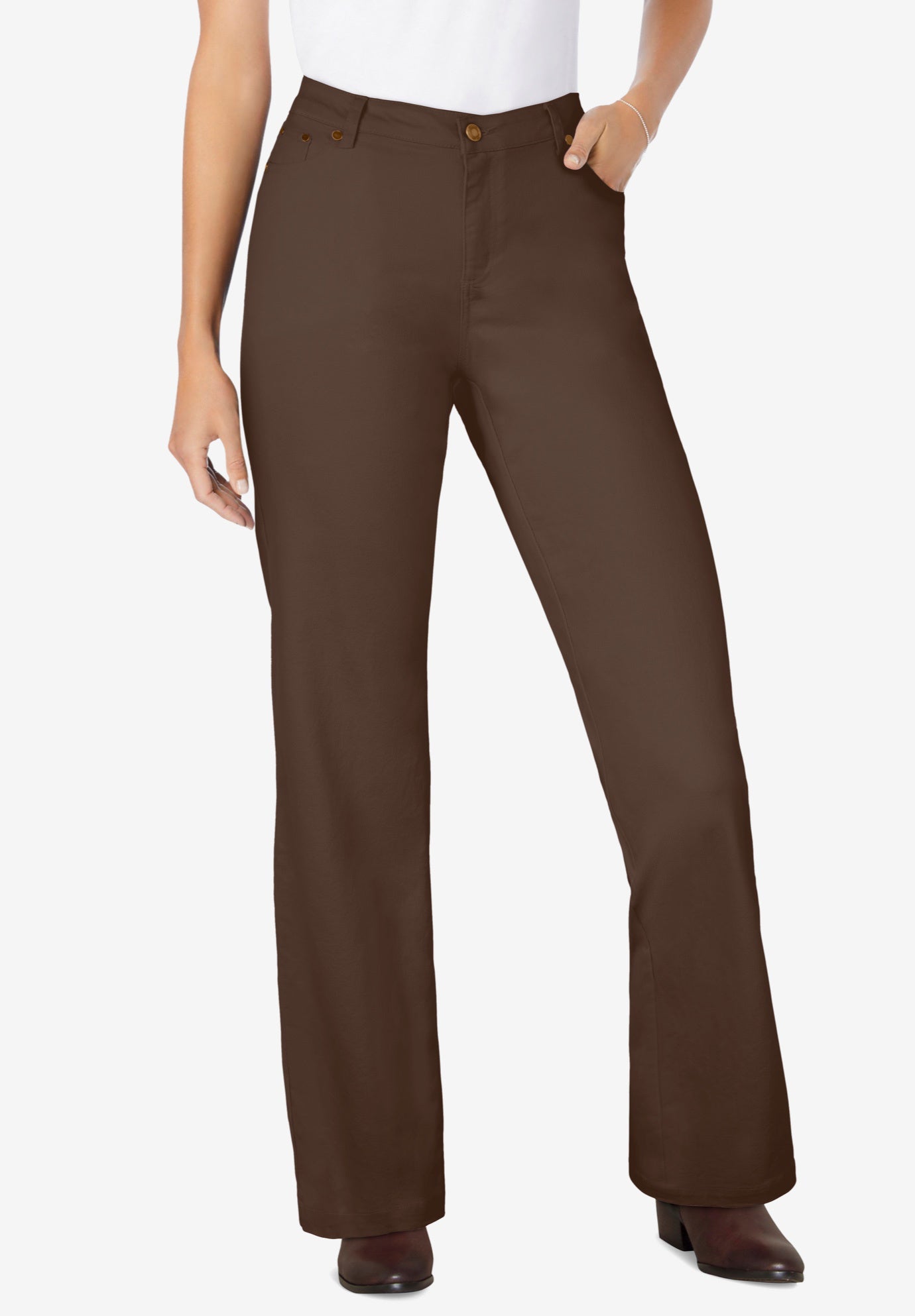 Stretch Denim Wide-Leg Five-Pocket Jeans image number 0