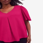 Textured Knit Inverted Pleat Top image number null