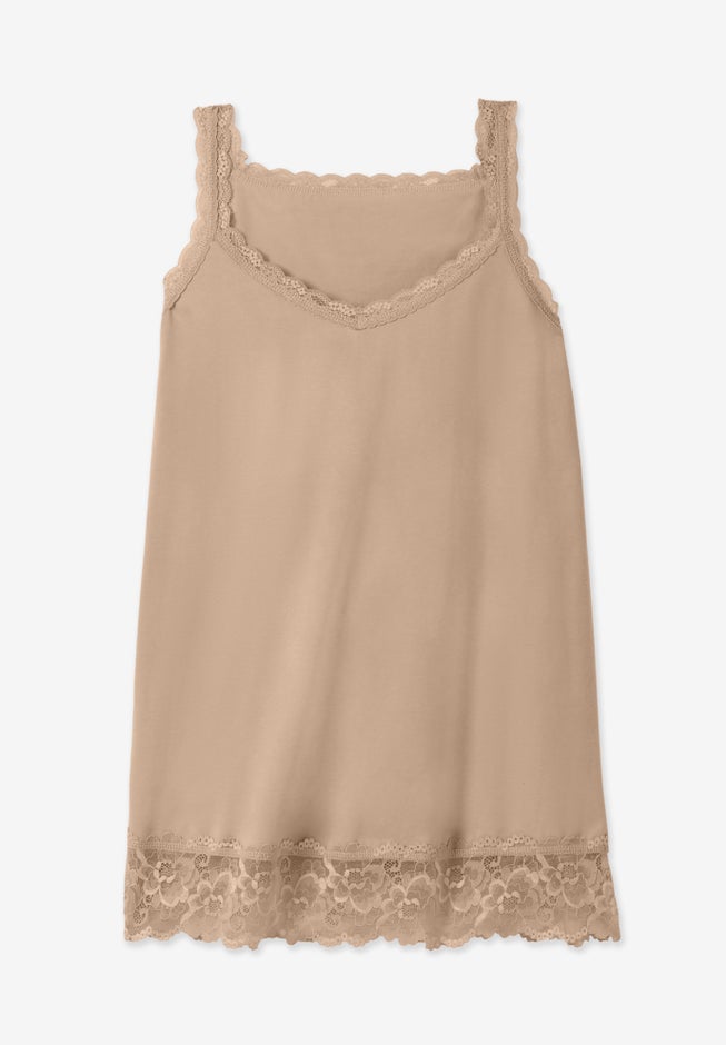 Lace-Trim V-Neck Tank image number 4