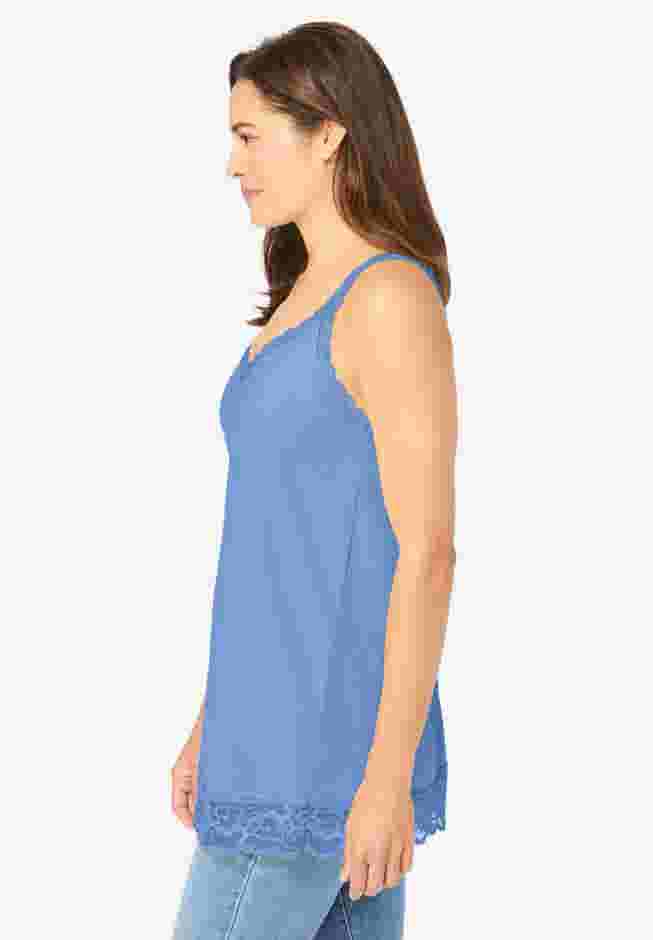 Lace-Trim V-Neck Tank image number 2