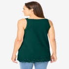 Lace-Trim V-Neck Tank image number null