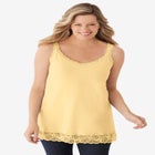 Lace-Trim V-Neck Tank image number null