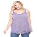 Lace-Trim V-Neck Tank image number null