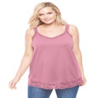 Lace-Trim V-Neck Tank image number null