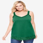 Lace-Trim V-Neck Tank image number null