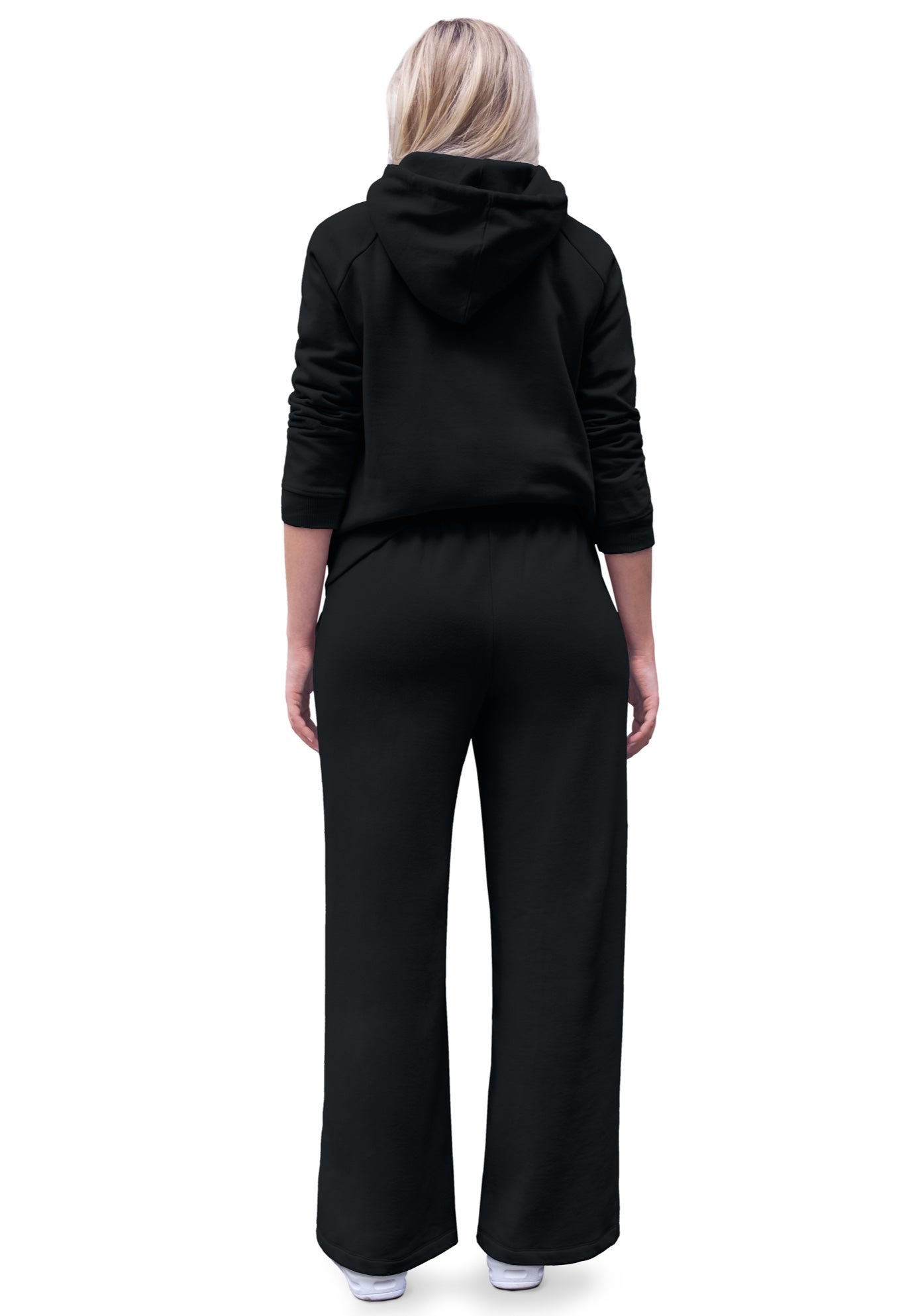 Wide Leg Fleece Sweatpant With Drawstring Waist image number 1