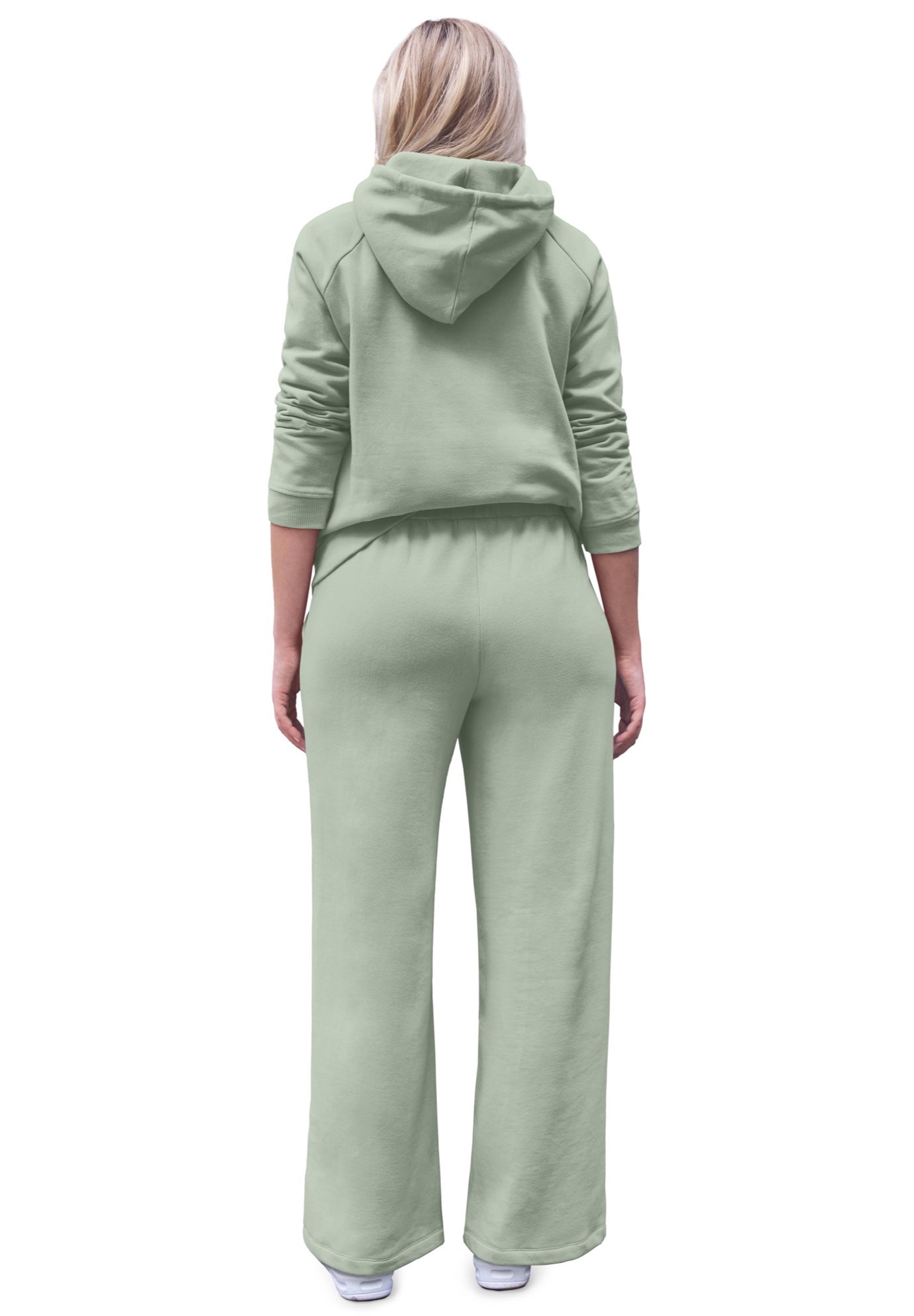 Wide Leg Fleece Sweatpant With Drawstring Waist image number 1
