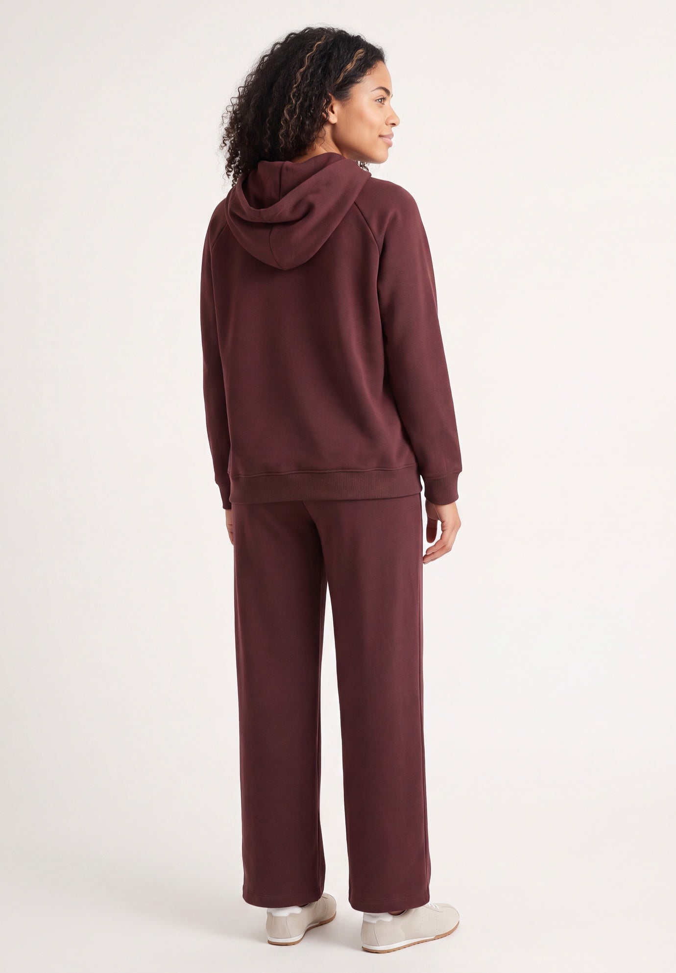 Wide Leg Fleece Sweatpant With Drawstring Waist image number 1