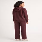 Wide Leg Fleece Sweatpant With Drawstring Waist image number 1