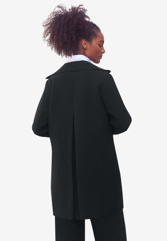 Zip-Front A-Line Coat With Back Inverted Pleat image number 1