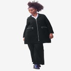 Zip-Front A-Line Coat With Back Inverted Pleat image number null