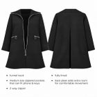 Stretch Crepe Zip Front A Line Back Pleat Coat image number 1