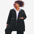 Zip-Front A-Line Coat With Back Inverted Pleat image number null
