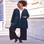 Zip-Front A-Line Coat With Back Inverted Pleat image number null