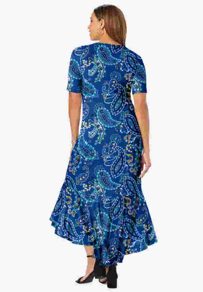 Stretch Knit Flounce Hem Maxi Dress image number 1