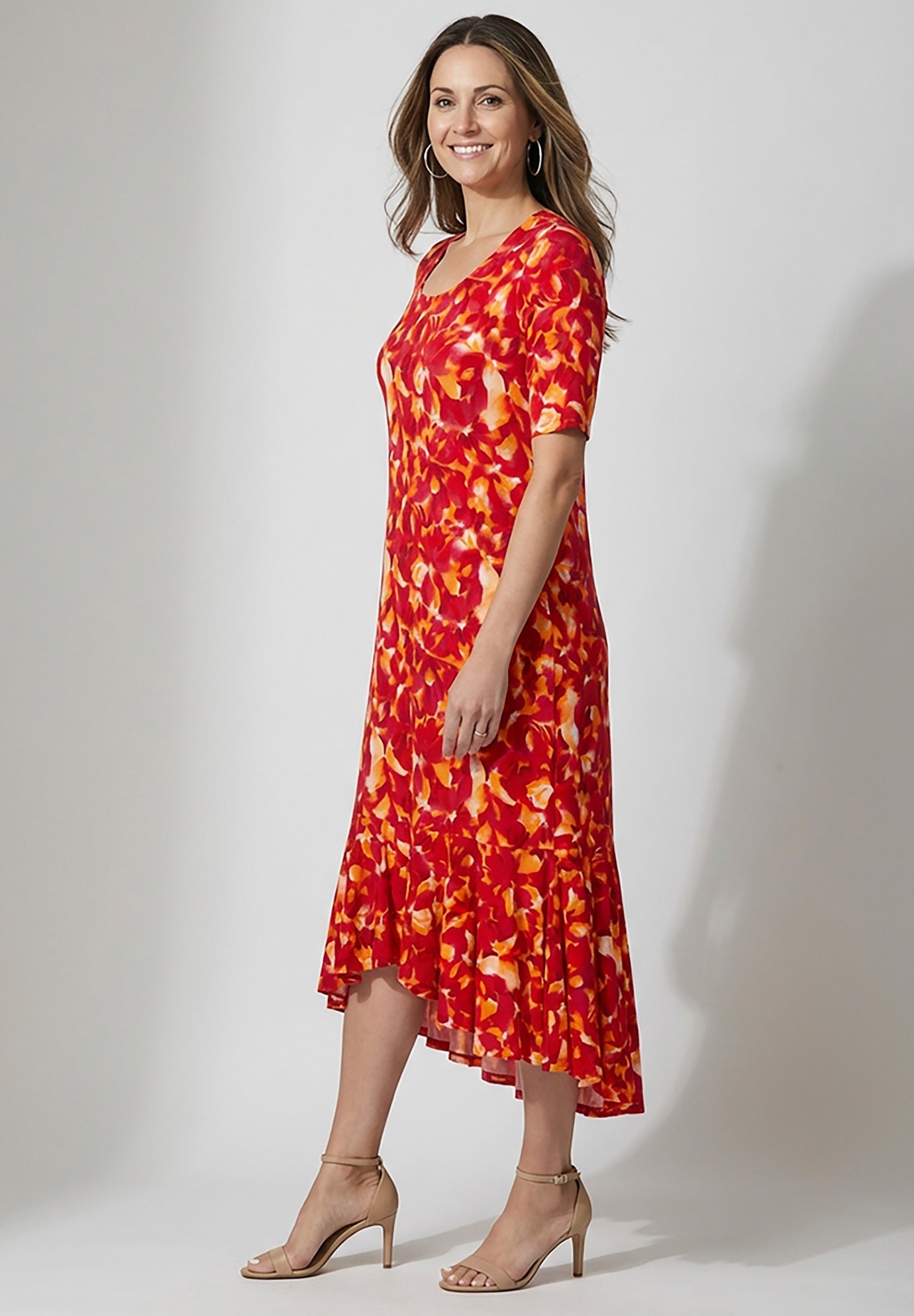 Stretch Knit Flounce Hem Maxi Dress image number 2