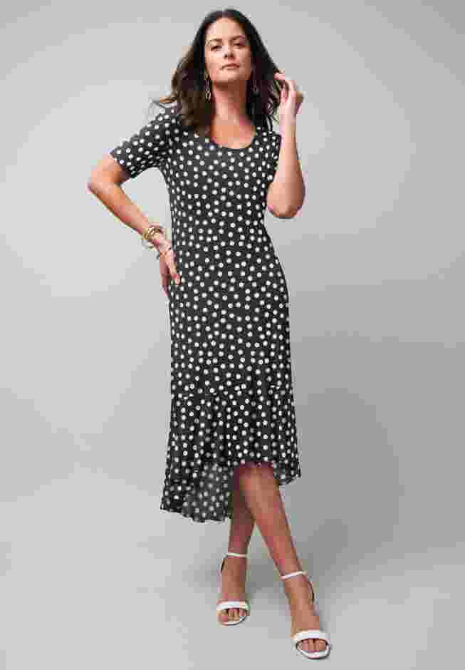 Stretch Knit Flounce Hem Maxi Dress image number 0