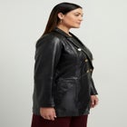 Leather Double-Breasted Blazer image number null