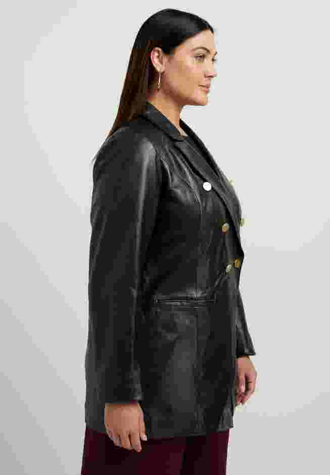 Leather Double-Breasted Blazer image number 1
