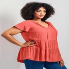 Lani Flutter Sleeve Tiered Top image number 2