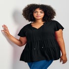 Lani Flutter Sleeve Tiered Top image number 0