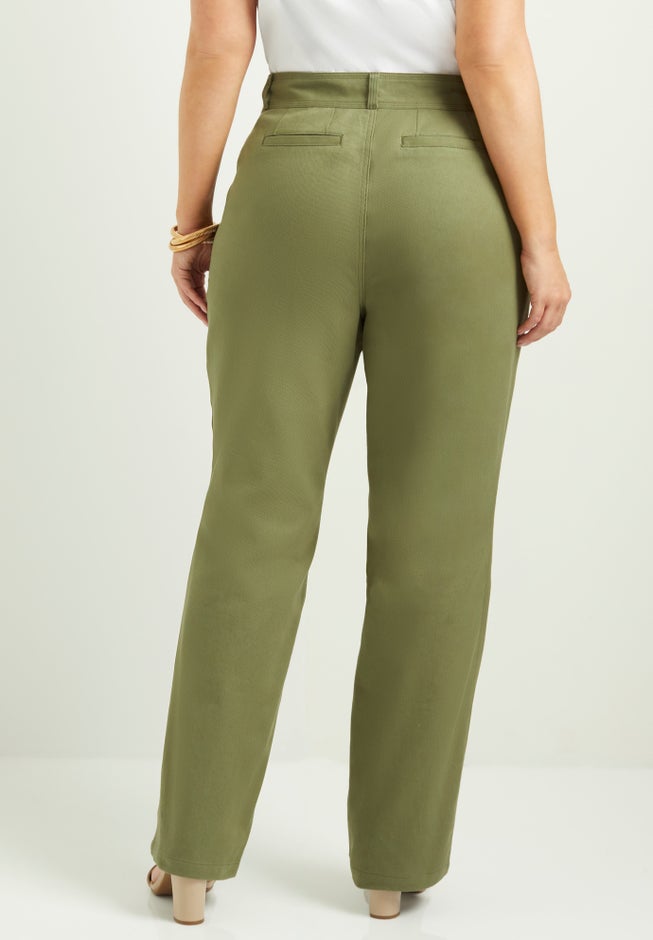 Straight-Leg Pleated Trousers image number 1