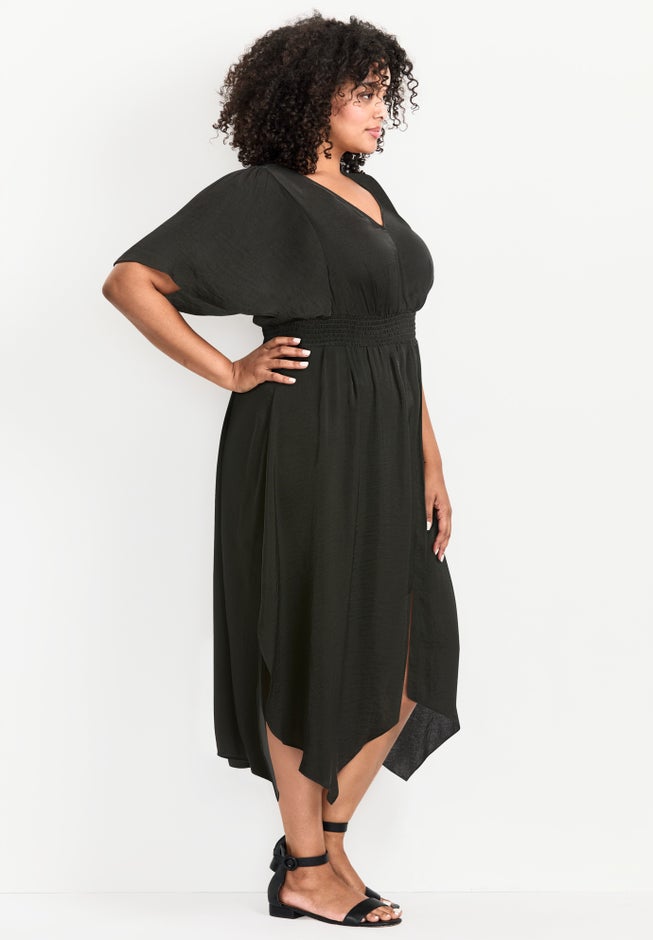 Aimee Sateen Flutter Sleeve Dress image number 2