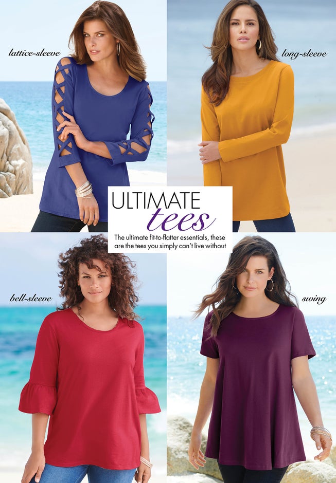 Plus Size Cotton Ultimate Bell Sleeve Tee image number 3